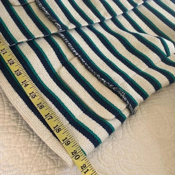Talbots Striped Cotton Blend Textured Jacket Peplum Back Women’s 8 Cream Preppy - Picture 8 of 17